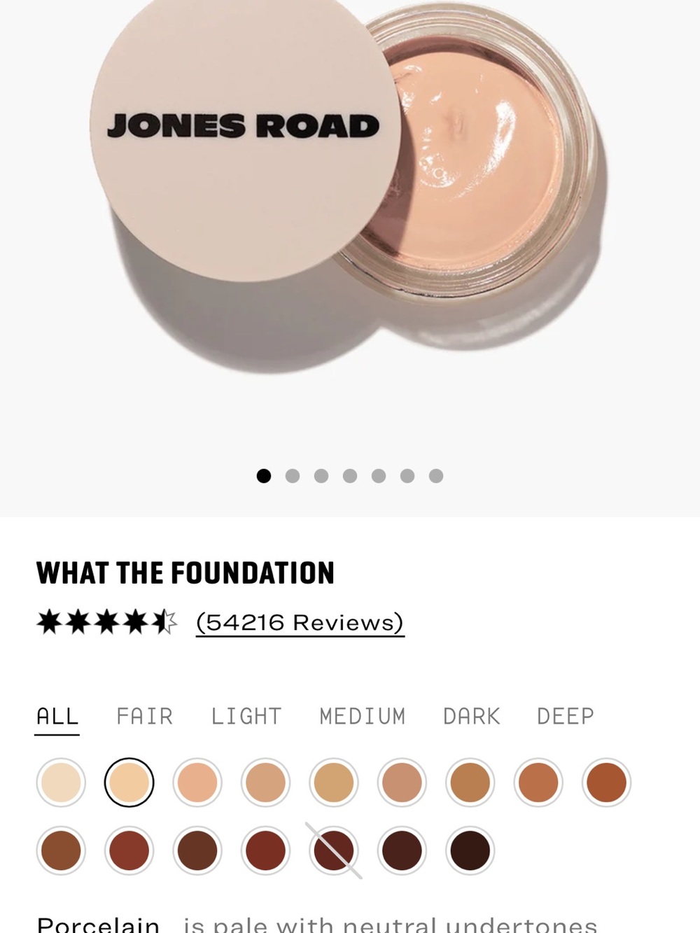 Jones Road What the Foundation in Porcelain